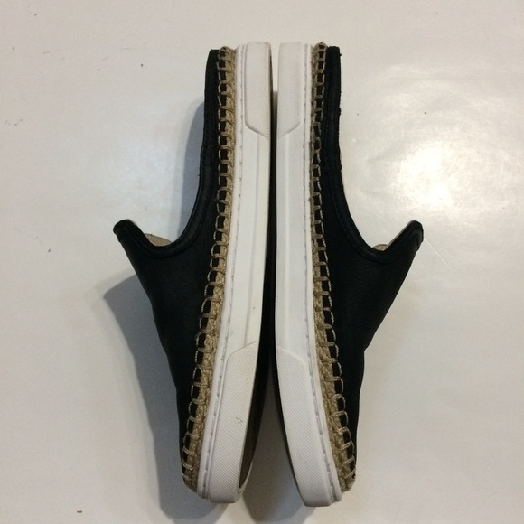 UGG Caleel Black Leather Espadrille Sneakers - Picture 3 of 15